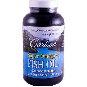 Super Omega-3 Fish Oil (1000 mg - 250 capsules) Carlson Labs